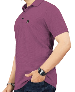 VeBNoR Men Solid Polo Neck Polyester Purple Polo T-Shirt for Men with Comfortable Regular Fit
